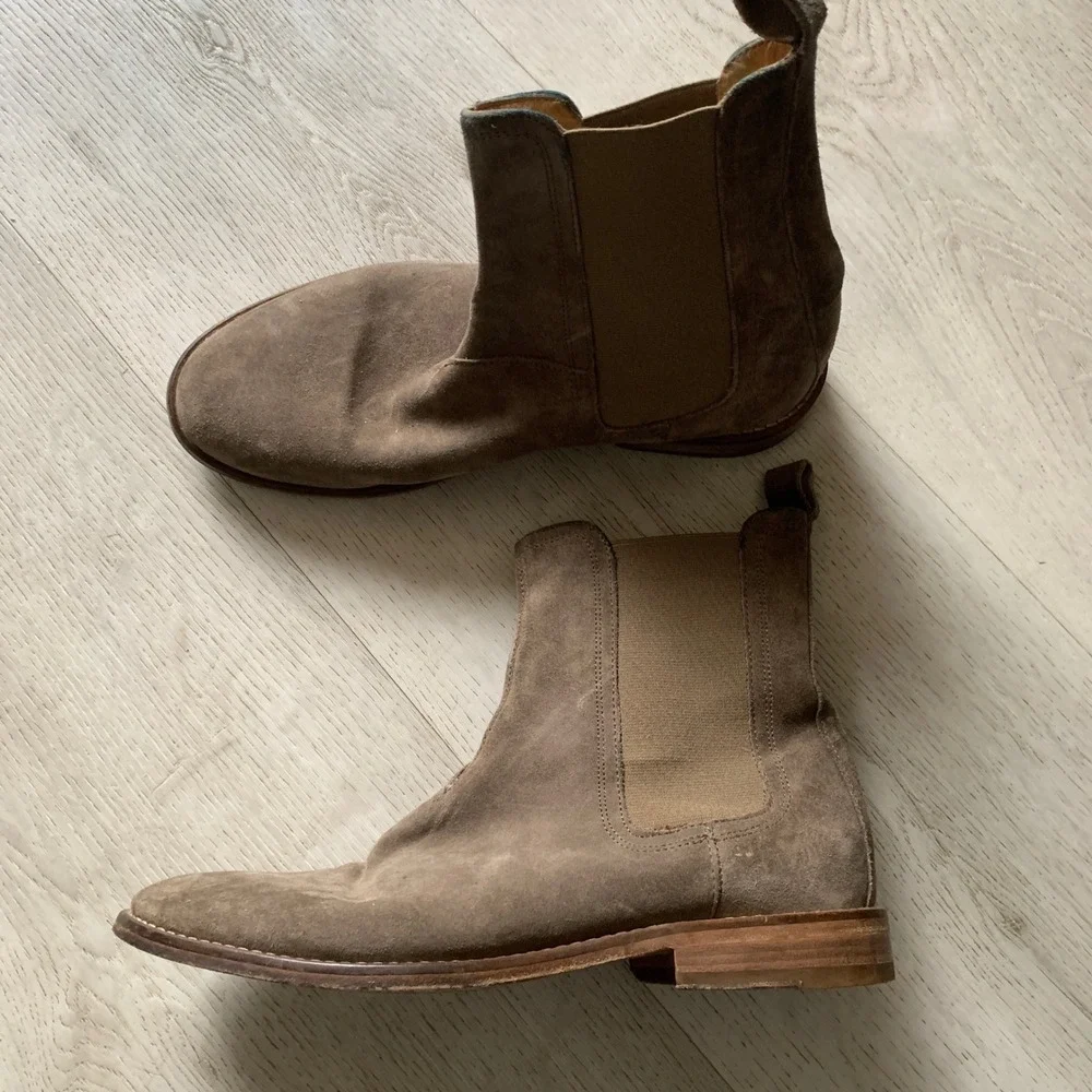 Represent Taupe Suede Chelsea Boots Made‎ in Italy Vero Cuoio Mens Size 40 EU